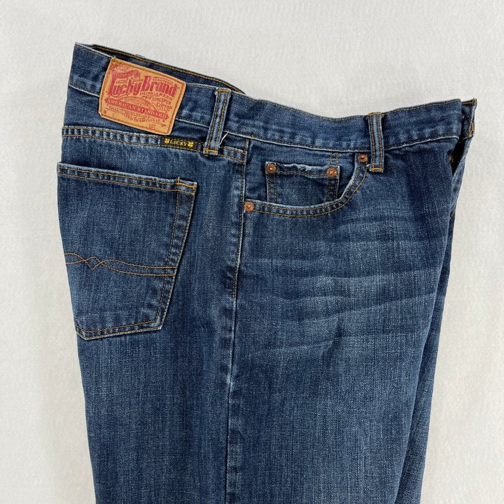SOLD LUCKY BRAND Mens 33x28 181 Relaxed Straight Leg Jeans Size 34 28" Inseam - Picture 6 of 16